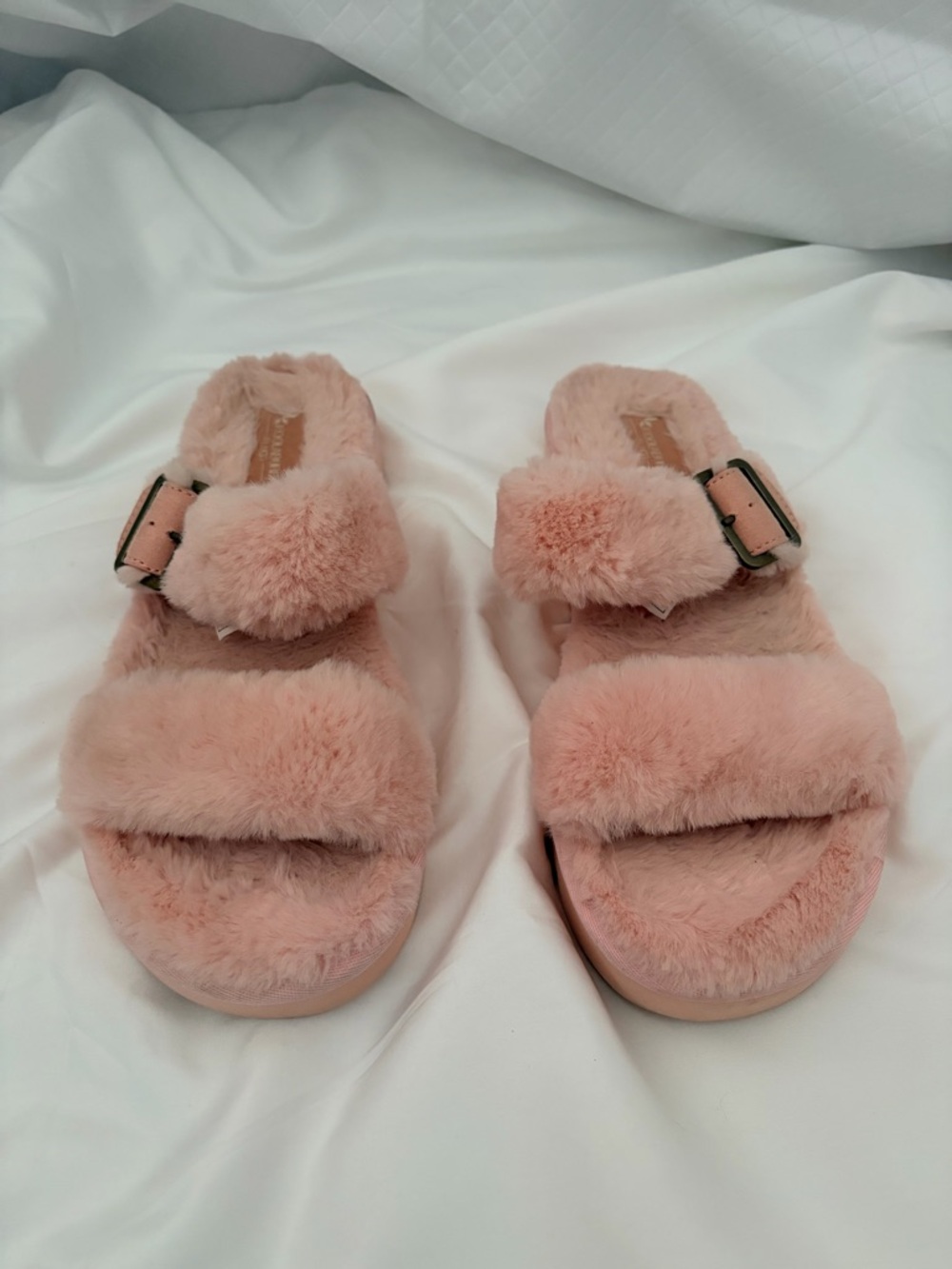 Koolaburra By UGG Plush Double-Strap Slide in Soft Pink